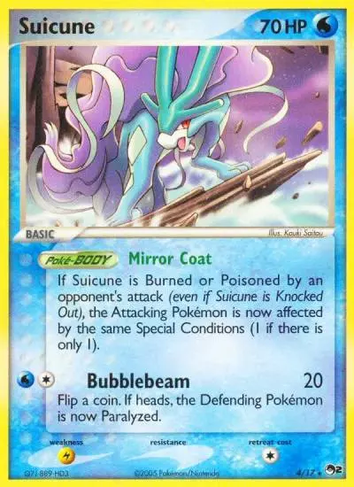 Suicune 4/17 POP Series 2 Pokemon card