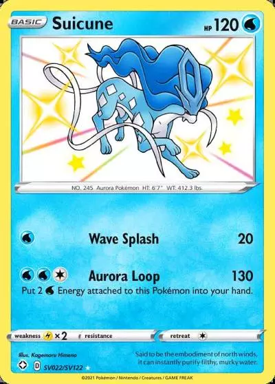 Suicune SV022/122 Shining Fates Shiny Vault Pokemon card
