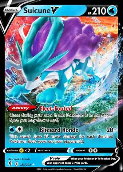 Suicune V 31/203 Evolving Skies Pokemon card