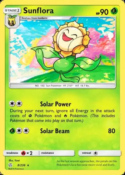 Sunflora 8/236 Cosmic Eclipse Pokemon card