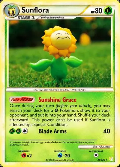Sunflora 31/123 HeartGold & SoulSilver Pokemon card