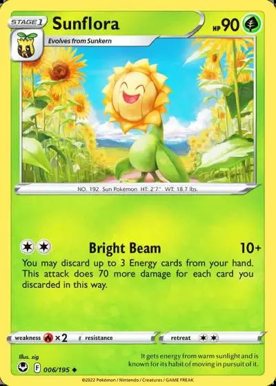 Sunflora 6/195 Silver Tempest Pokemon card
