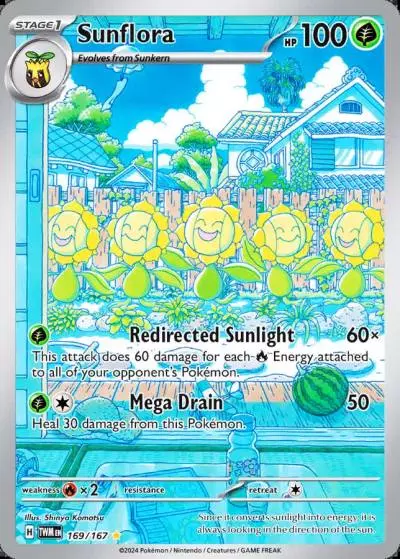 Sunflora 169/167 Twilight Masquerade Pokemon card
