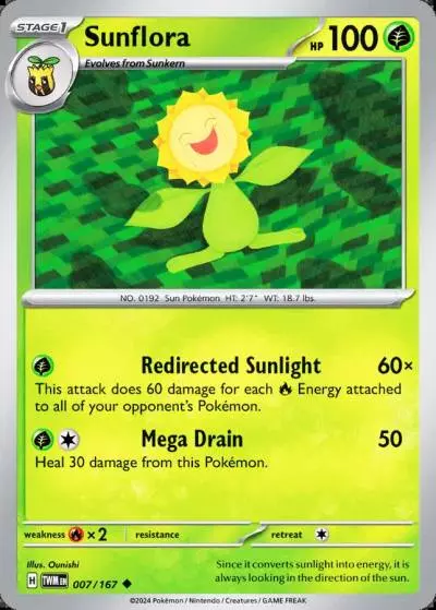 Sunflora 7/167 Twilight Masquerade Pokemon card