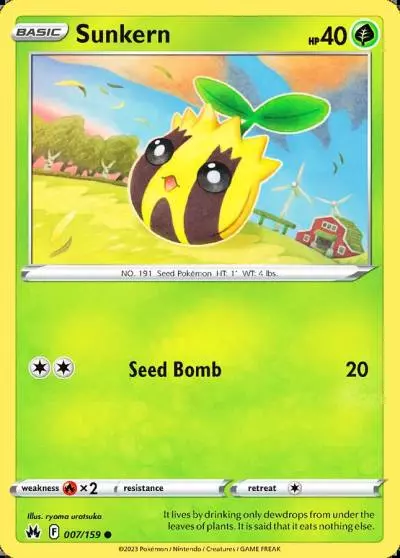 Sunkern 7/159 Crown Zenith Pokemon card