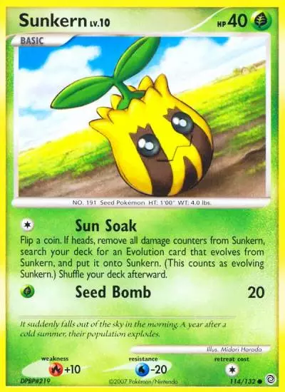 Sunkern 114/132 Secret Wonders Pokemon card