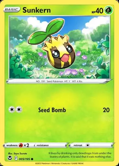 Sunkern 5/195 Silver Tempest Pokemon card