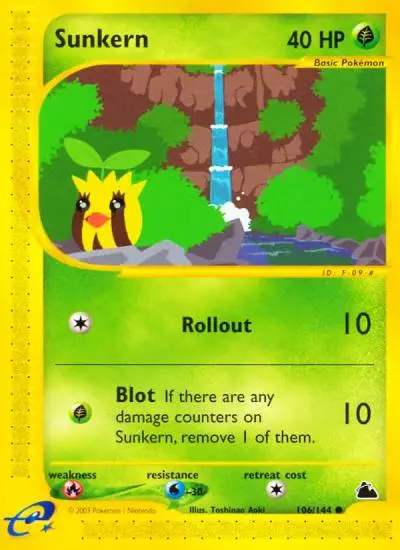 Sunkern 106/144 Skyridge Pokemon card