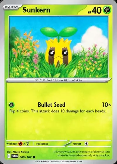 Sunkern 6/167 Twilight Masquerade Pokemon card