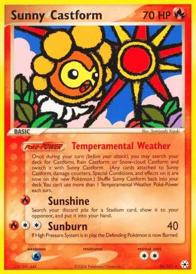 Sunny Castform 26/101 Hidden Legends Pokemon card