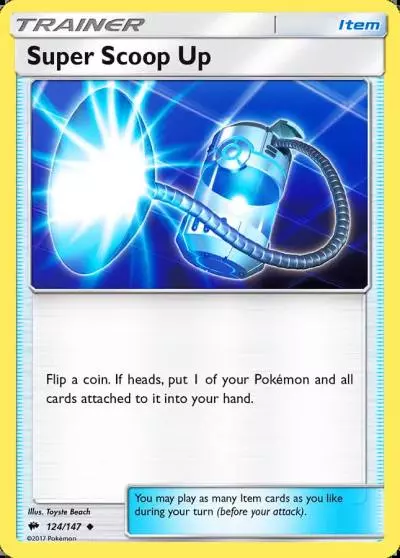 Super Scoop Up 124/147 Burning Shadows Pokemon card