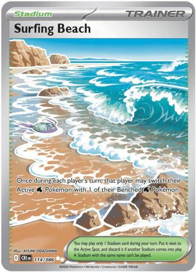 Surfing Beach 114/86 Chaos Rising Pokemon card