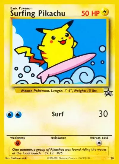Surfing Pikachu 28/53 Wizards Black Star Promos Pokemon card