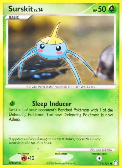 Surskit 104/123 Mysterious Treasures Pokemon card
