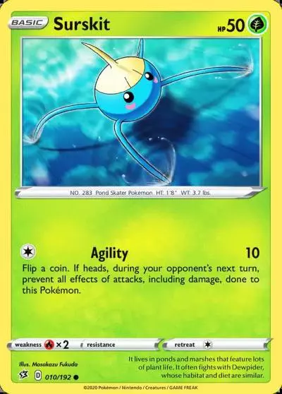 Surskit 10/192 Rebel Clash Pokemon card