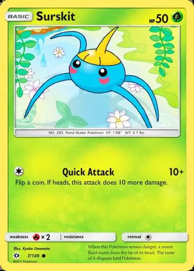 Surskit 7/149 Sun & Moon Pokemon card