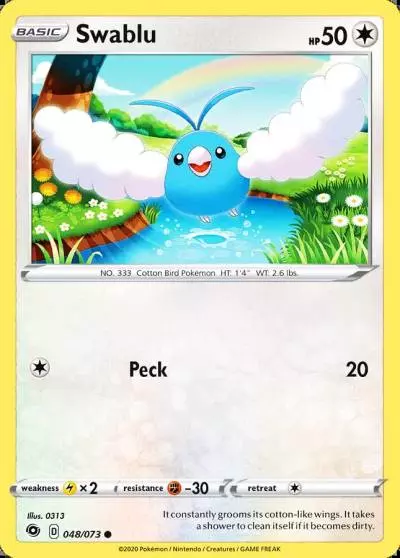 Swablu 48/73 Champion's Path Pokemon card