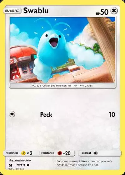 Swablu 79/111 Crimson Invasion Pokemon card