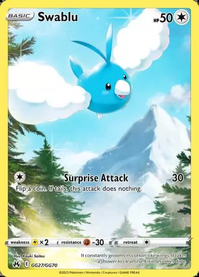 Swablu GG27/70 Crown Zenith Galarian Gallery Pokemon card