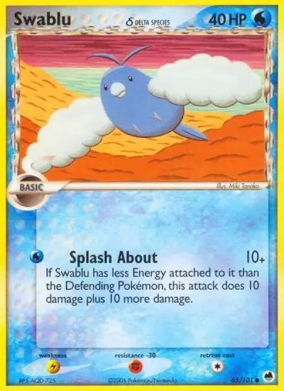 Swablu δ 65/101 Dragon Frontiers Pokemon card