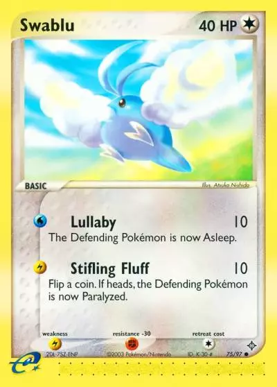 Swablu 75/97 Dragon Pokemon card