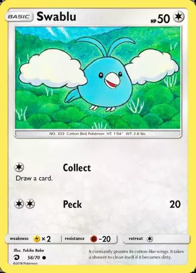 Swablu 56/70 Dragon Majesty Pokemon card