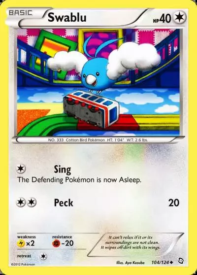 Swablu 104/124 Dragons Exalted Pokemon card