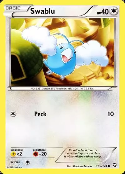 Swablu 105/124 Dragons Exalted Pokemon card