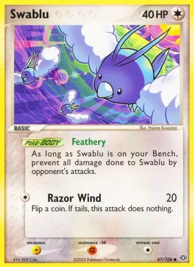 Swablu 67/106 Emerald Pokemon card
