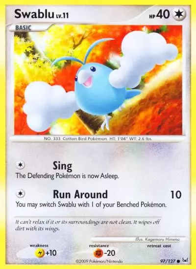 Swablu 97/127 Platinum Pokemon card