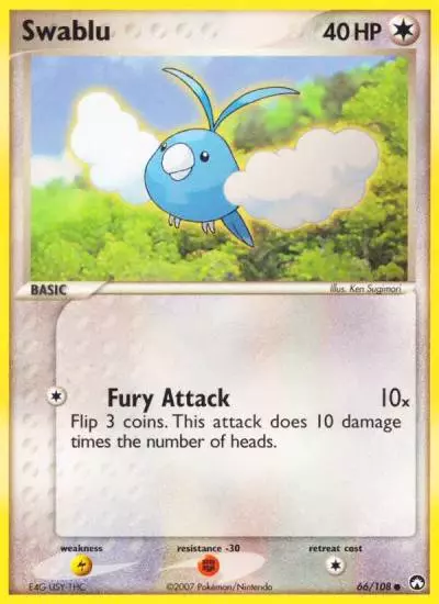 Swablu 66/108 Power Keepers Pokemon card