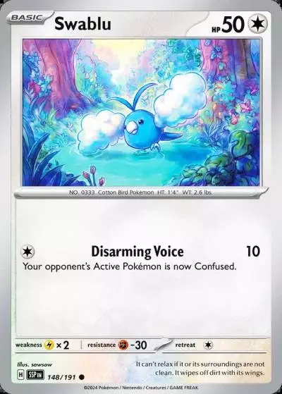 Swablu 148/191 Surging Sparks Pokemon card