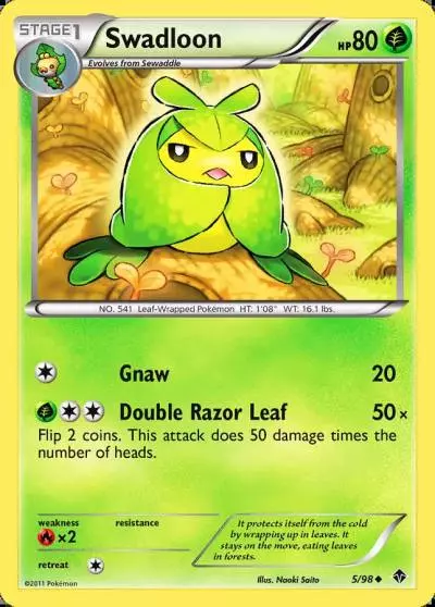 Swadloon 5/98 Emerging Powers Pokemon card