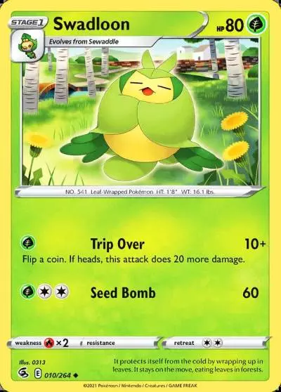 Swadloon 10/264 Fusion Strike Pokemon card