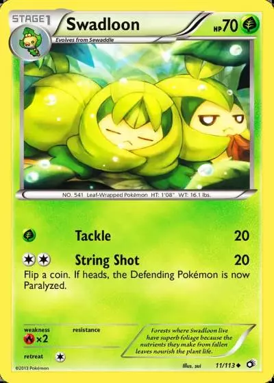 Swadloon 11/113 Legendary Treasures Pokemon card