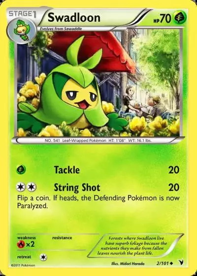 Swadloon 2/101 Noble Victories Pokemon card