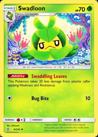Swadloon 8/236 Unified Minds Pokemon card