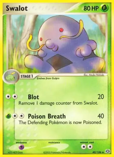 Swalot 40/106 Emerald Pokemon card