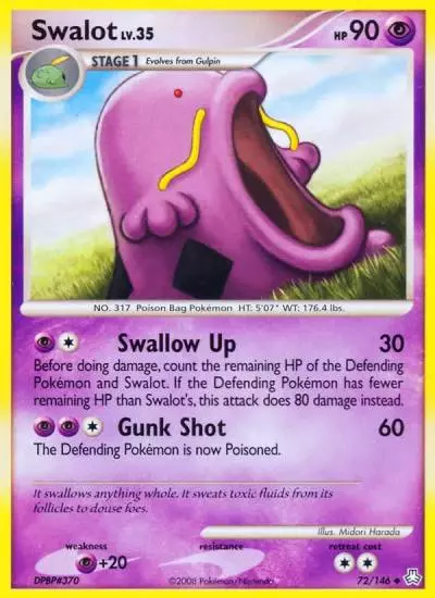 Swalot 72/146 Legends Awakened Pokemon card
