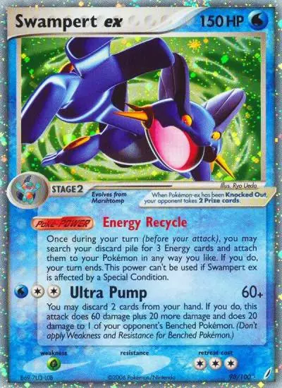 Swampert ex 98/100 Crystal Guardians Pokemon card