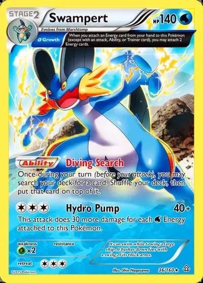 Swampert 36/160 Primal Clash Pokemon card