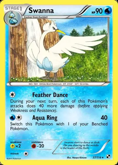 Swanna 37/114 Black & White Pokemon card
