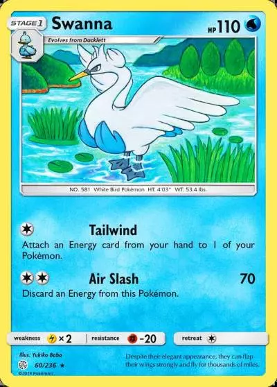 Swanna 60/236 Cosmic Eclipse Pokemon card