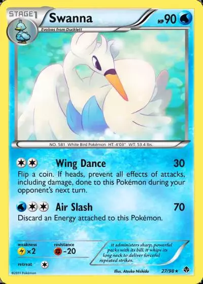 Swanna 27/98 Emerging Powers Pokemon card
