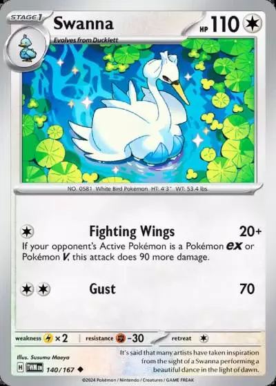 Swanna 140/167 Twilight Masquerade Pokemon card
