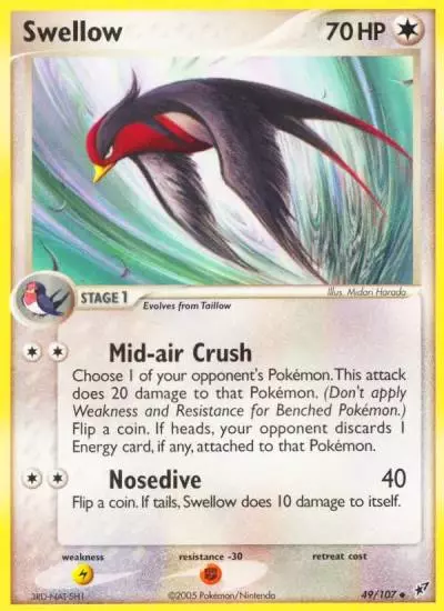 Swellow 49/107 Deoxys Pokemon card
