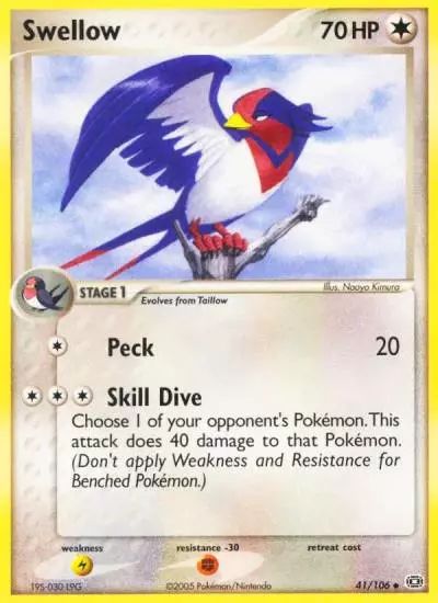 Swellow 41/106 Emerald Pokemon card