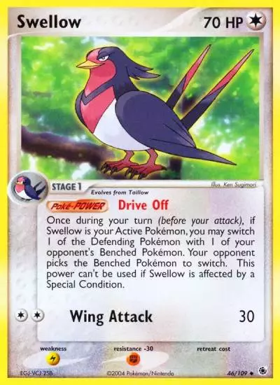 Swellow 46/109 Ruby & Sapphire Pokemon card