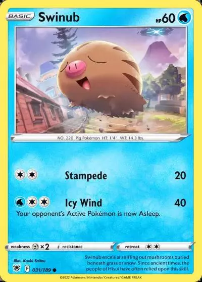 Swinub 31/189 Astral Radiance Pokemon card
