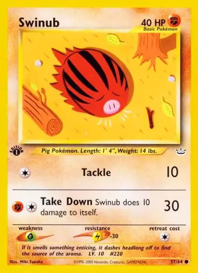 Swinub 57/64 Neo Revelation Pokemon card